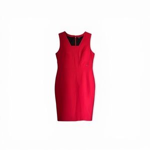 Van Heusen Fitted Red Sleeveless Dress